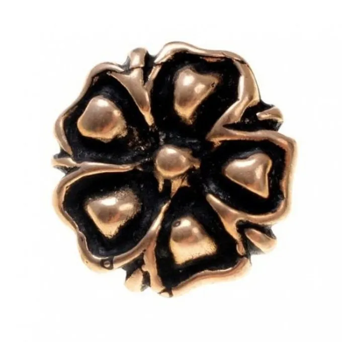 14th Century Buttons Blossom, Set Of 5 Pieces, Bronze