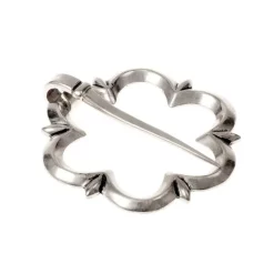 14th Century Gothic Brooch, Silvered