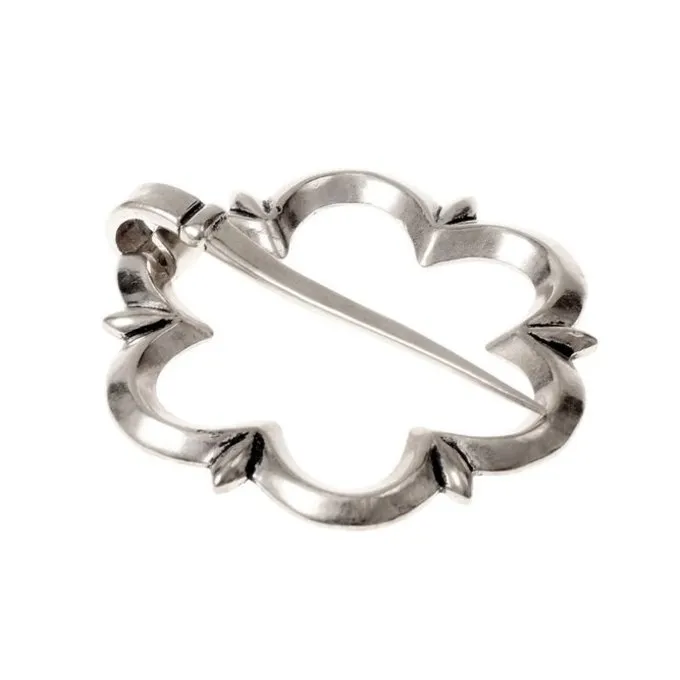14th Century Gothic Brooch, Silvered
