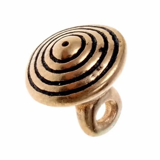 15th Century Bronze Button With Grooves, Set Of 5 - Image 3