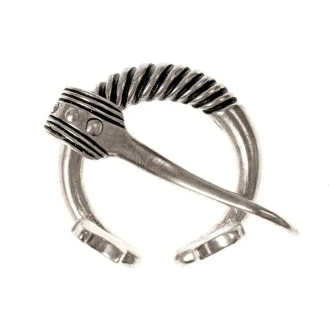 Baltic Ring Fibula With Animal Heads, Silvered - Image 2