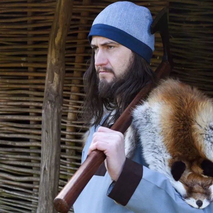 Birka Hat Herringbone Motif, Blue - Image 2