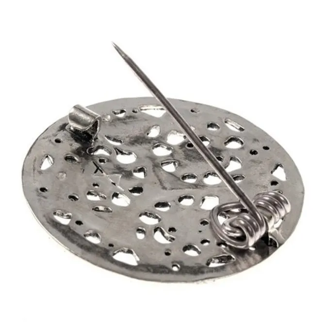 Borre Style Disc Fibula, Silvered Bronze - Image 2