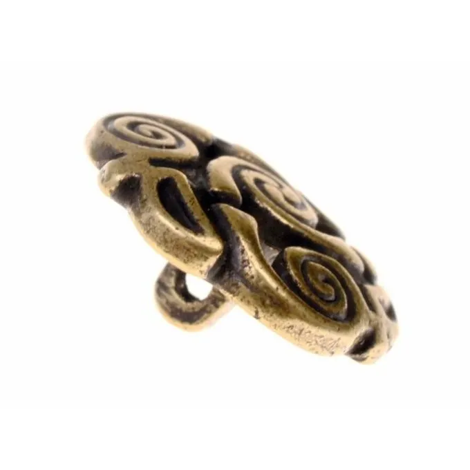 Celtic Spiral Buttons, Set Of 5 Pieces, Brass - Image 2