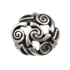 Celtic Spiral Buttons, Set Of 5 Pieces, Silvered