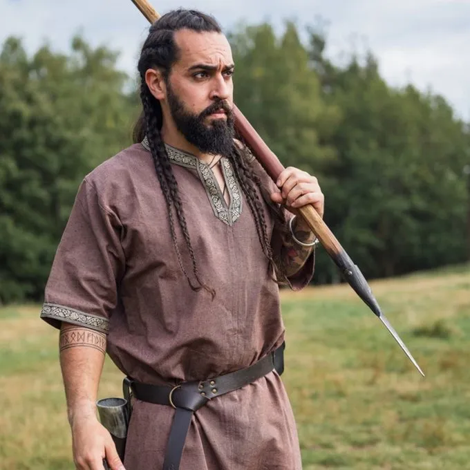 Leonardo Carbone Celtic Tunic, Short Sleeves, Chestnut Brown - Image 4