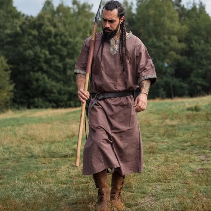 Leonardo Carbone Celtic Tunic, Short Sleeves, Chestnut Brown