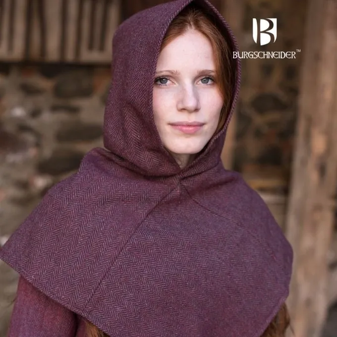 Burgschneider Chaperon Herringbone Motif Knud, Burgundy Grey - Image 2