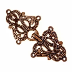 Cloak Clasp Midgard Snake Urnes Style, Bronze