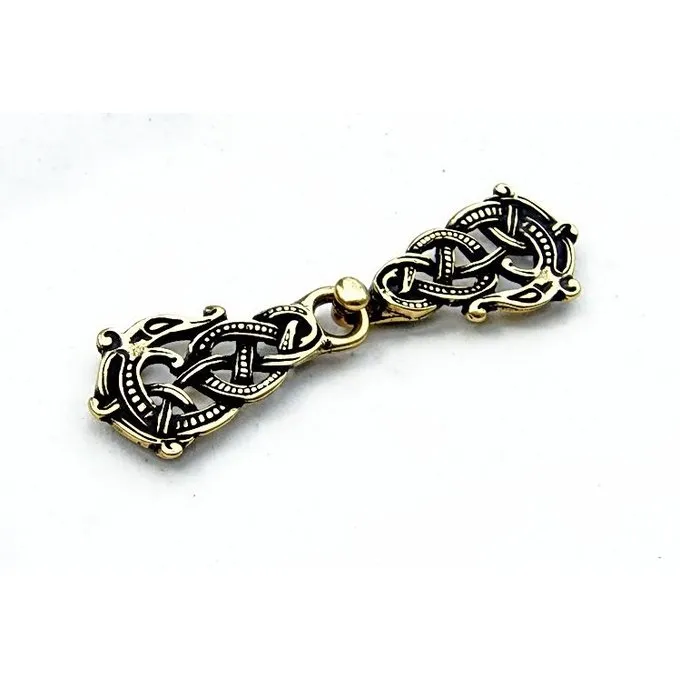 Cloak Clasp With Midgard Snake, Bronze Color - Image 2