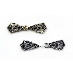 Cloak Clasp With Midgard Snake, Bronze Color