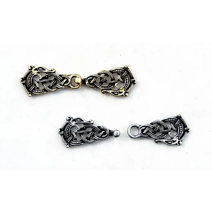 Cloak Clasp With Midgard Snake, Bronze Color
