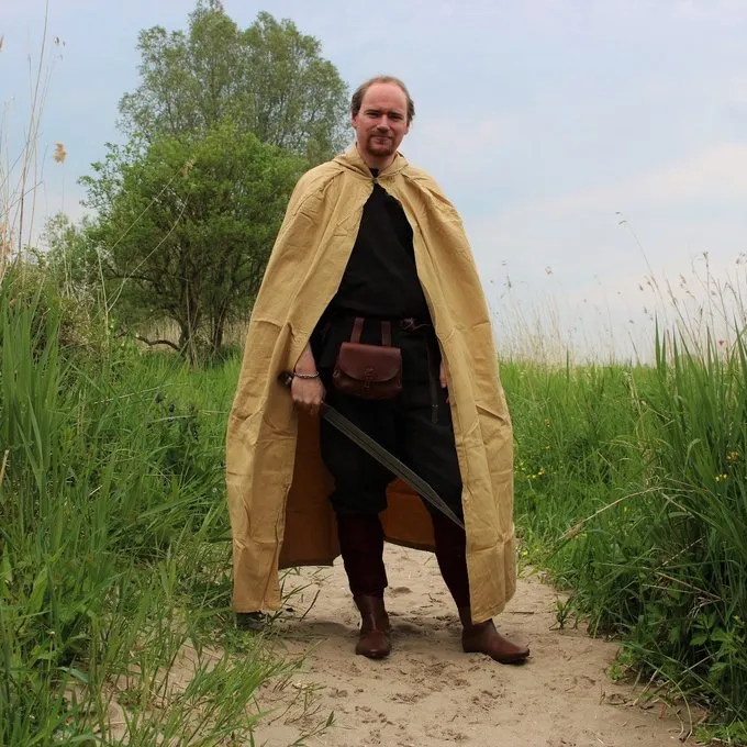 Leonardo Carbone Cotton Cloak, Honey Brown - Image 2