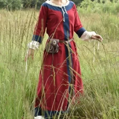 (Early) Medieval Dress Clotild, Red-blue
