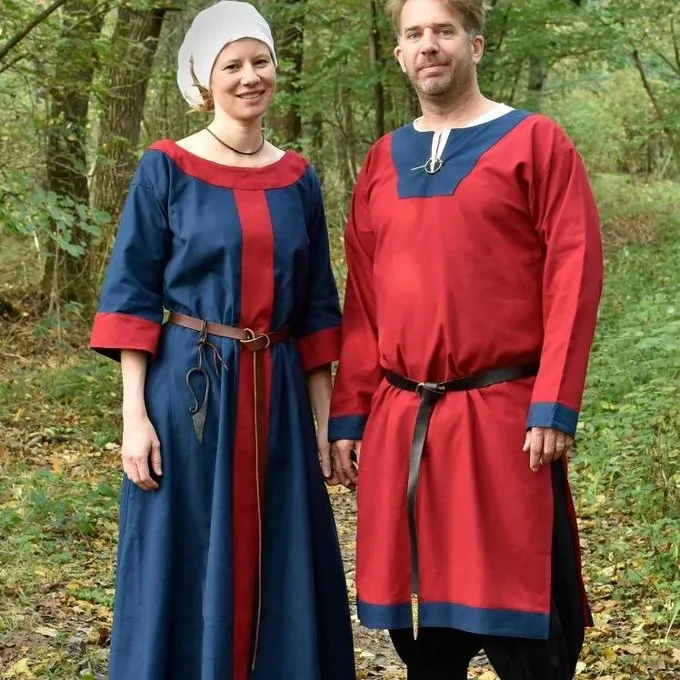 (Early) Medieval Tunic Clovis, Red-blue - Image 3