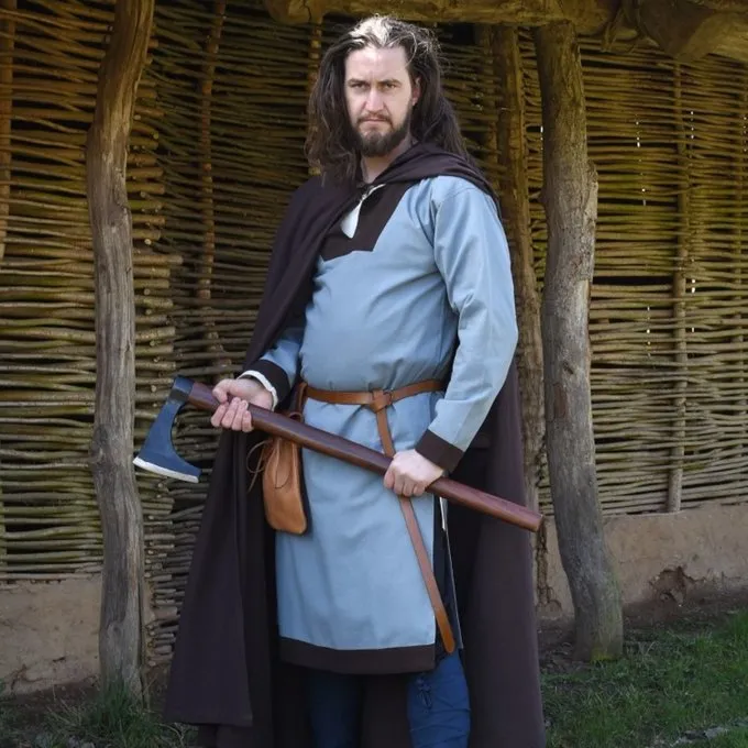 (Early) Medieval Tunic Clovis,light Blue Grey-brown - Image 4