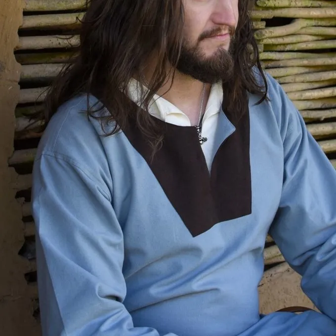 (Early) Medieval Tunic Clovis,light Blue Grey-brown - Image 5