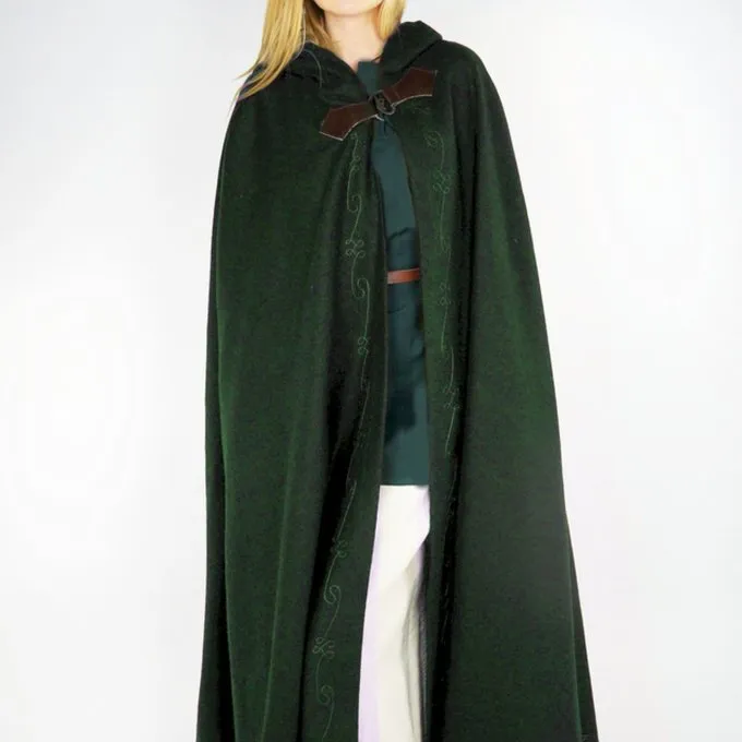 Leonardo Carbone Embroidered Cloak Damia With Fibula, Green - Image 5