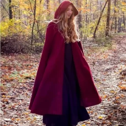 Leonardo Carbone Embroidered Cloak Damia With Fibula, Red