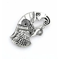Germanic Raven Brooch Gotland, Left, Silvered