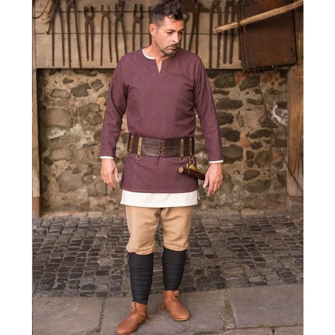 Burgschneider Herringbone Tunic Tyr, Burgundy Grey - Image 3