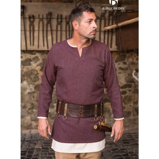 Burgschneider Herringbone Tunic Tyr, Burgundy Grey - Image 4