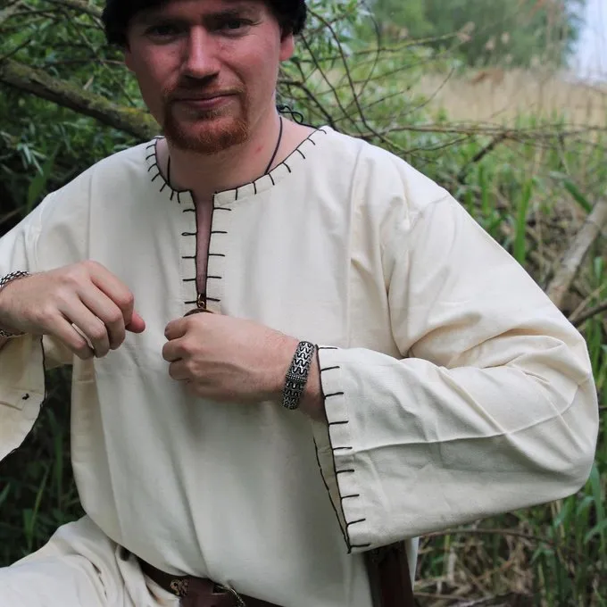 Leonardo Carbone Historical Tunic With Authentic Lining, Cream - Image 4