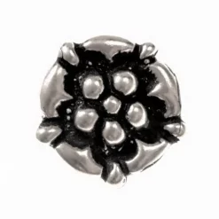Late Medieval Buttons With Rose, Pewter, Set Of 5 Pieces