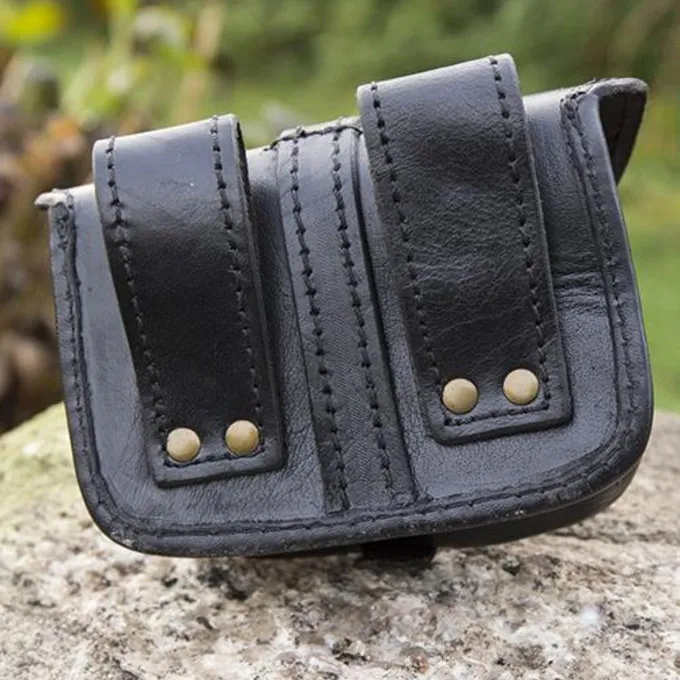 Epic Armoury Leather Belt Bag Agostino, Black - Image 2