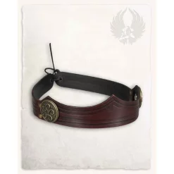 Mytholon Leather Crown Isidor, Decorated, Dark Red