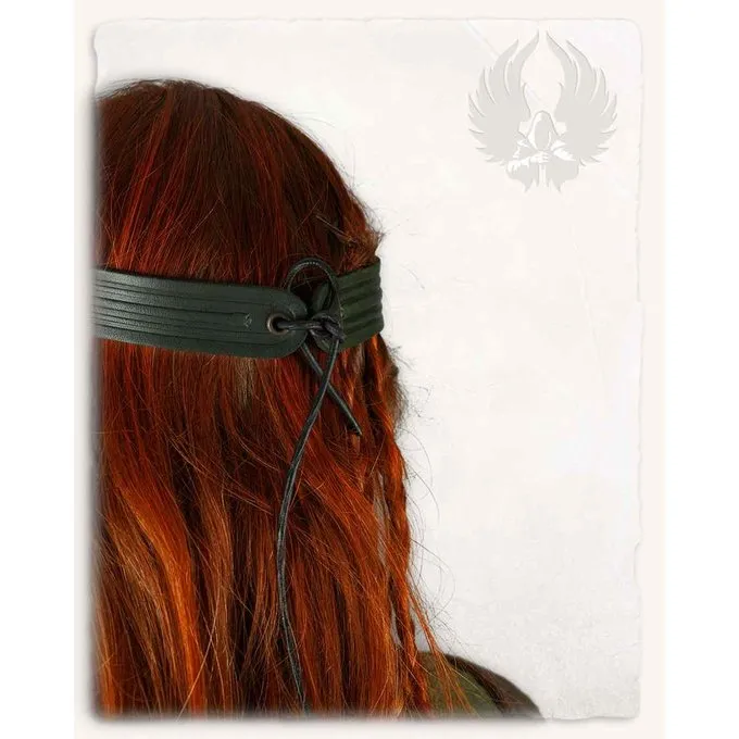 Mytholon Leather Crown Isidor, Decorated, Green - Image 2