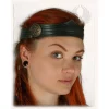Mytholon Leather Crown Isidor, Decorated, Green