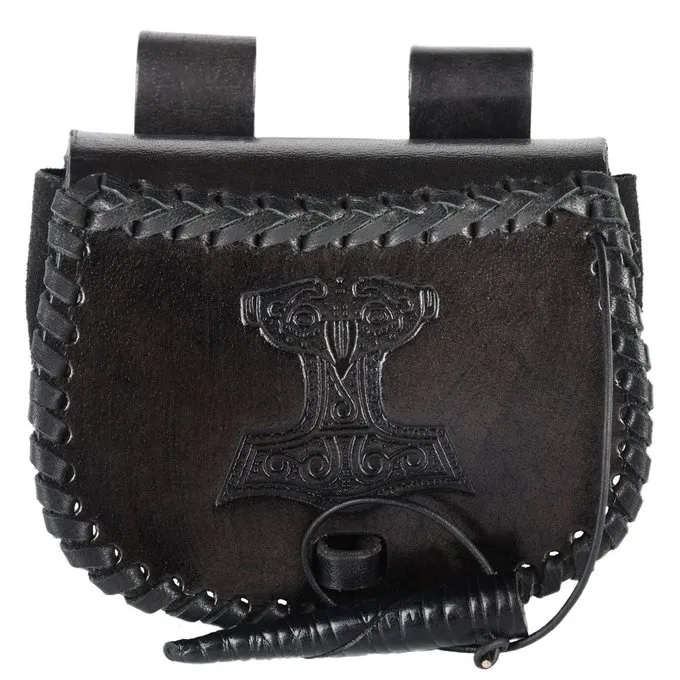 Deepeeka Leather Thor's Hammer Bag, Black - Image 2