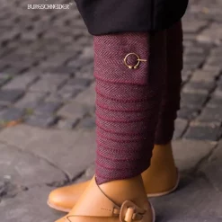 Burgschneider Leg Wrappings Asgar, Burgundy Grey