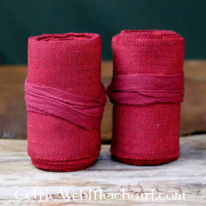 Leg Wrappings With Herringbone Motive, Red - Image 3