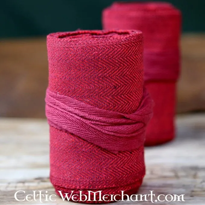Leg Wrappings With Herringbone Motive, Red - Image 5