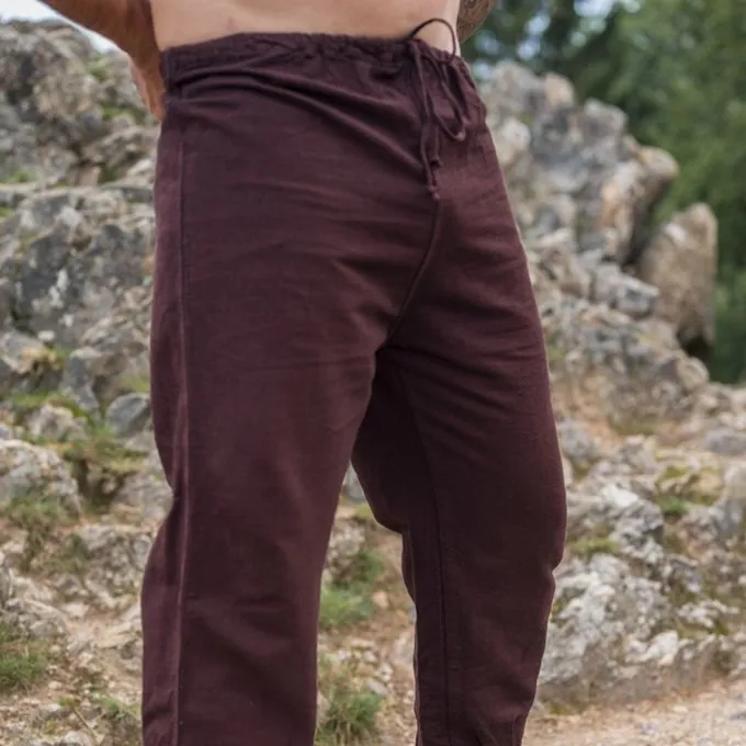 Leonardo Carbone Linen Viking Trousers, Brown