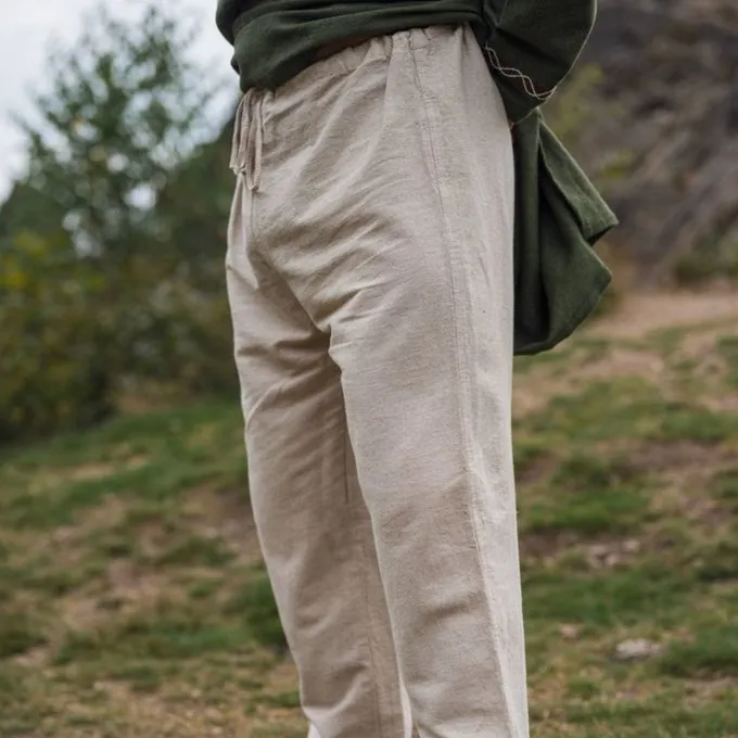 Leonardo Carbone Linen Viking Trousers, Natural