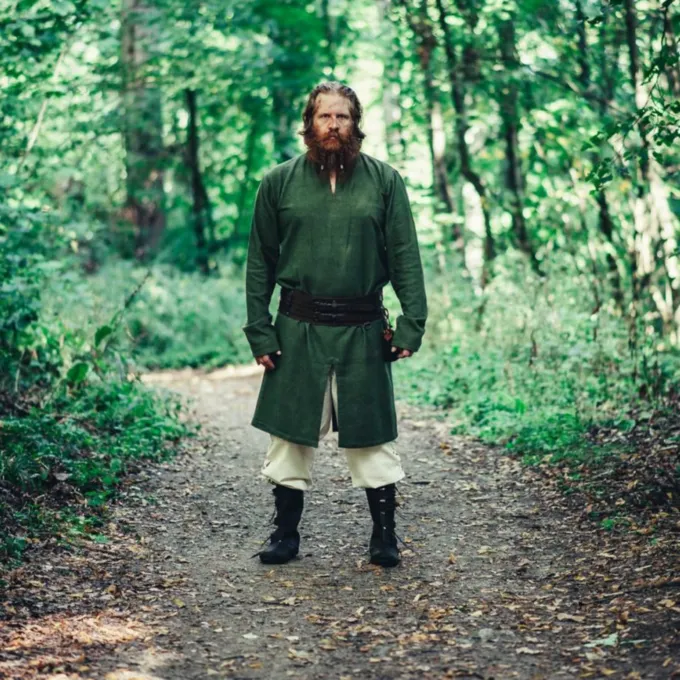 Leonardo Carbone Long Viking Tunic Hvitserk, Green - Image 2