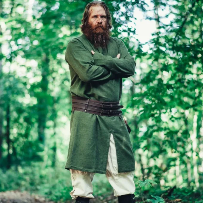 Leonardo Carbone Long Viking Tunic Hvitserk, Green