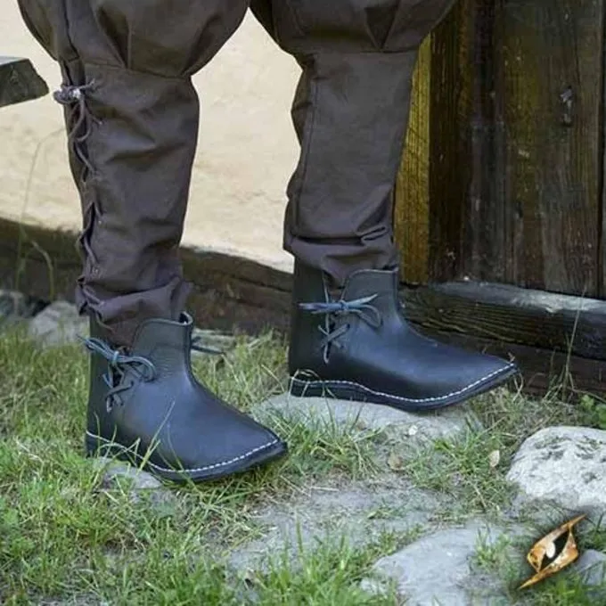 Epic Armoury Medieval Ankle Boots Galahad, Black