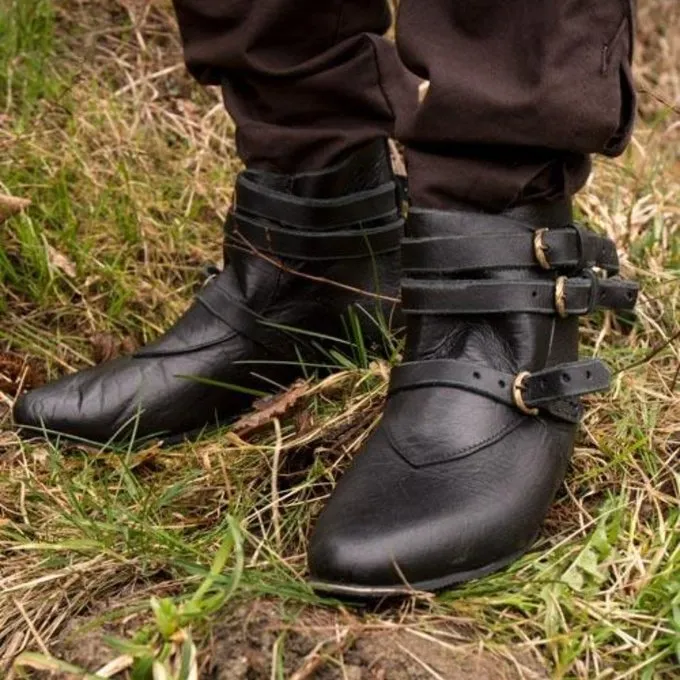 Epic Armoury Medieval Ankle Boots Godfrey, Black - Image 2