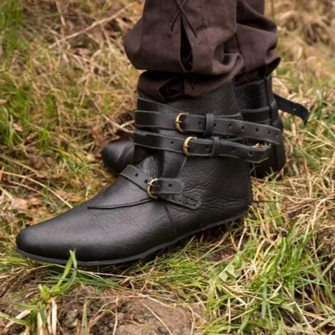 Epic Armoury Medieval Ankle Boots Godfrey, Black