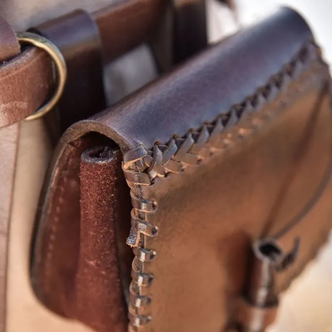 Deepeeka Medieval Leather Bag, Brown - Image 2