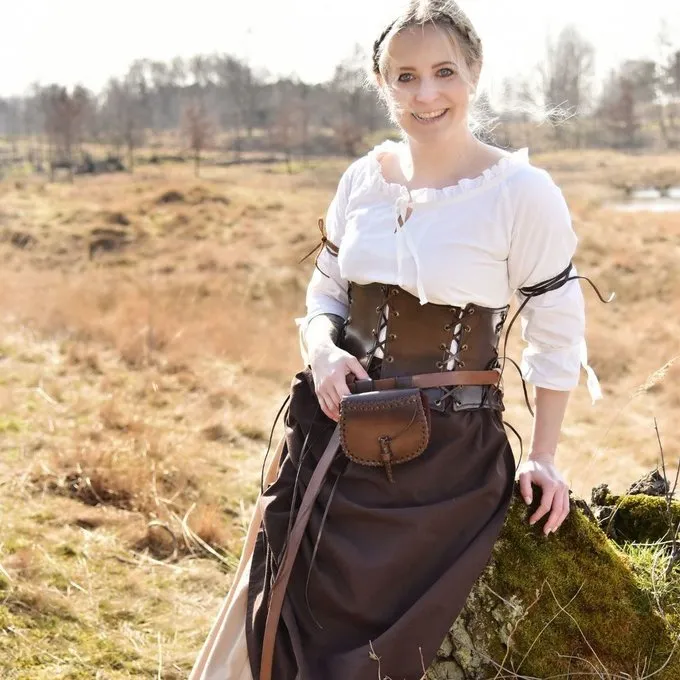 Deepeeka Medieval Leather Bag, Brown - Image 4