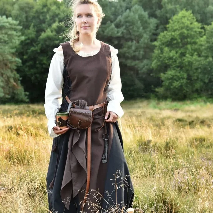 Deepeeka Medieval Leather Bag, Brown - Image 5