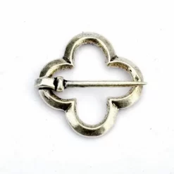 Medieval Quatrefoil Broche, Silvered