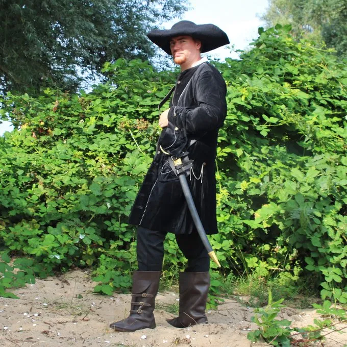 Leonardo Carbone Pirate Coat Velvet, Black - Image 6