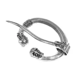 Ring Fibula With Animal Heads, Haithabu, Silvered