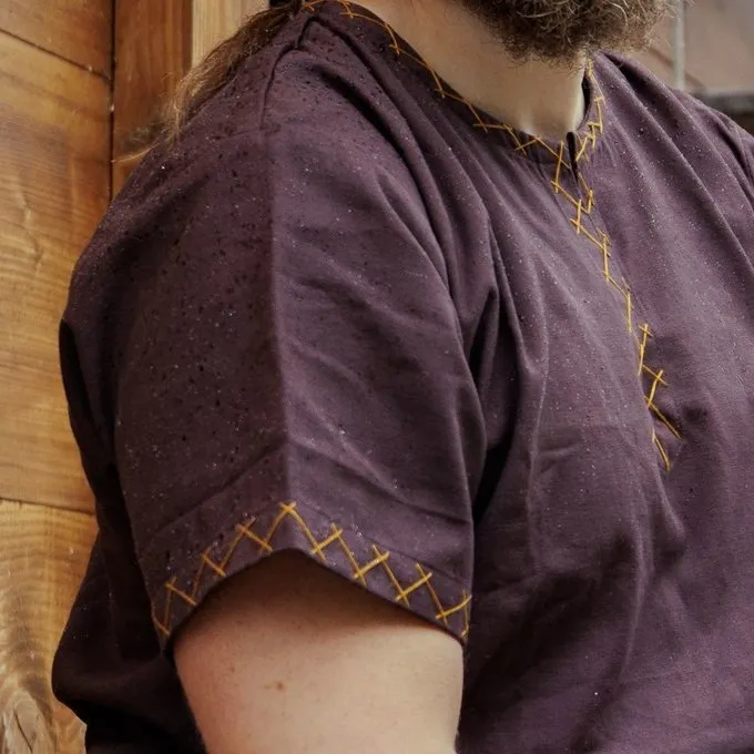 Leonardo Carbone Short Viking Tunic Harbard, Brown - Image 5